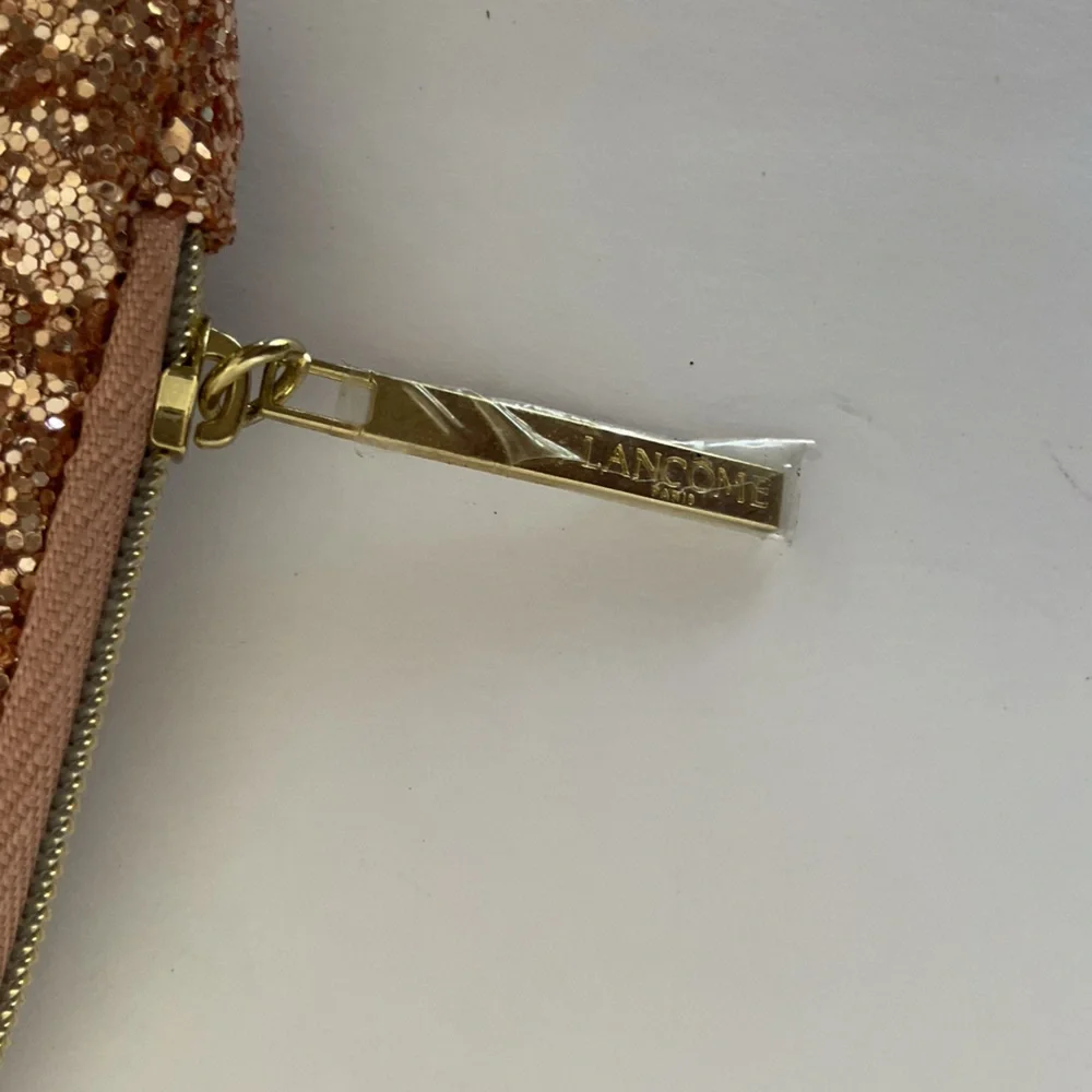Lancôme NWOT Gold Glitter Makeup Bag